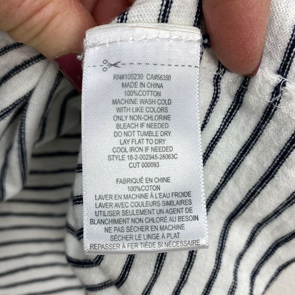 Joie Dillion C black white Striped "The Hamptons" Graphic Tee Sz medium - Picture 4 of 6